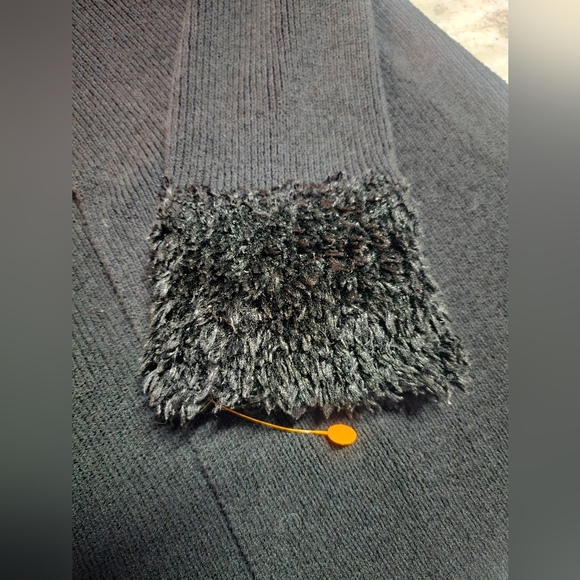 Max Studio Faux Fur Trim Knit Open Front Cardigan Sweater Size M - Picture 6 of 10